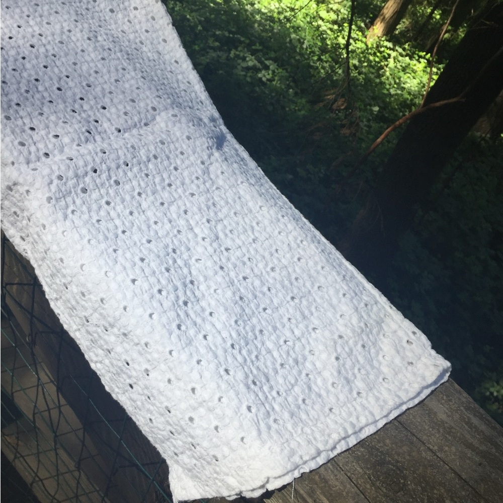 Made in Italy white cotton eyelet sheer  mesh lace long pants - Picture 5 of 6